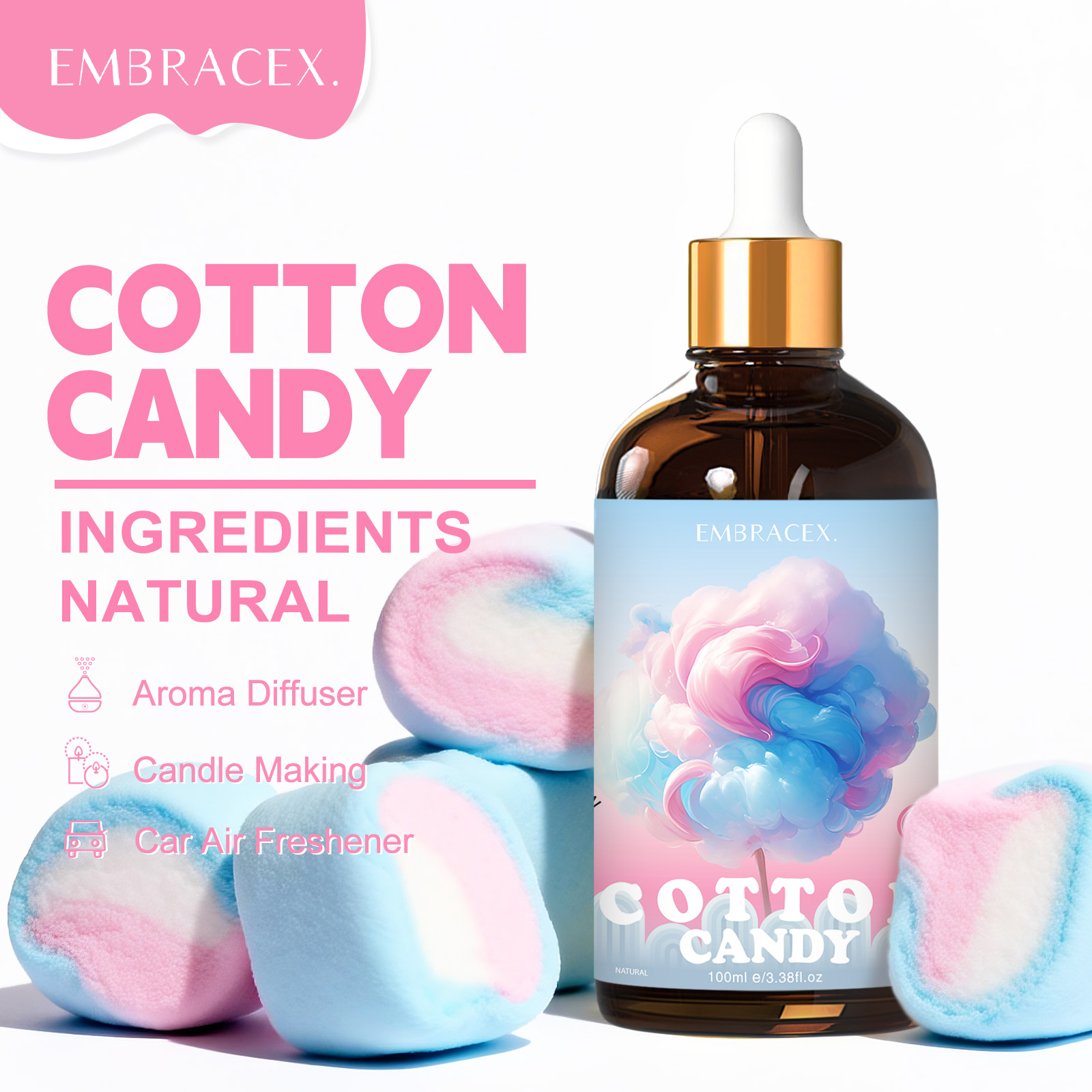 Candle Making Scents - 100ml Cotton Candy Fragrance Oils Diffusers