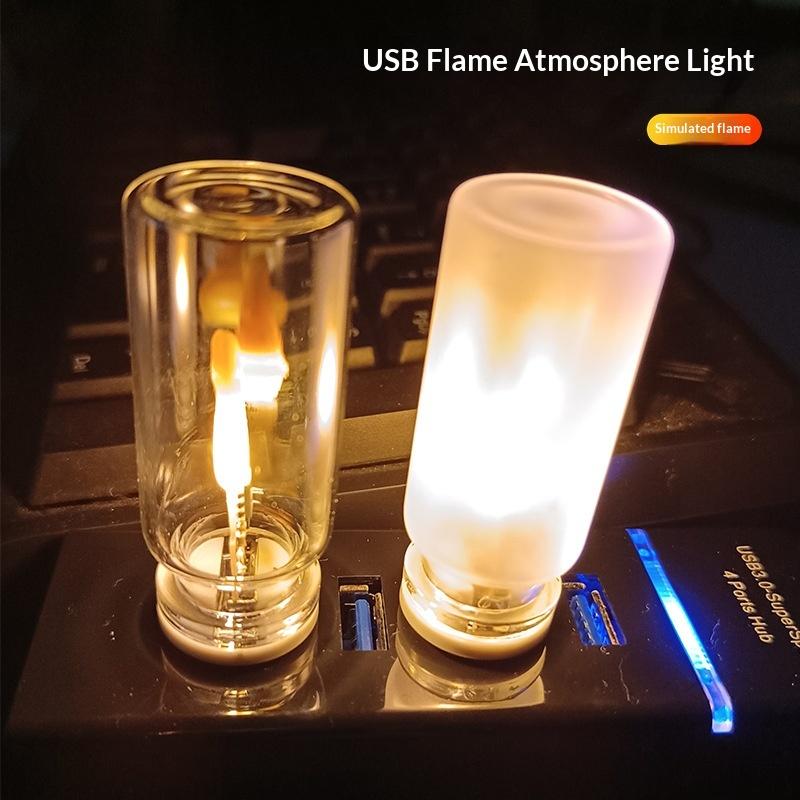 Candle Making Glass - USB Flame Flickering LED Frosted Clear