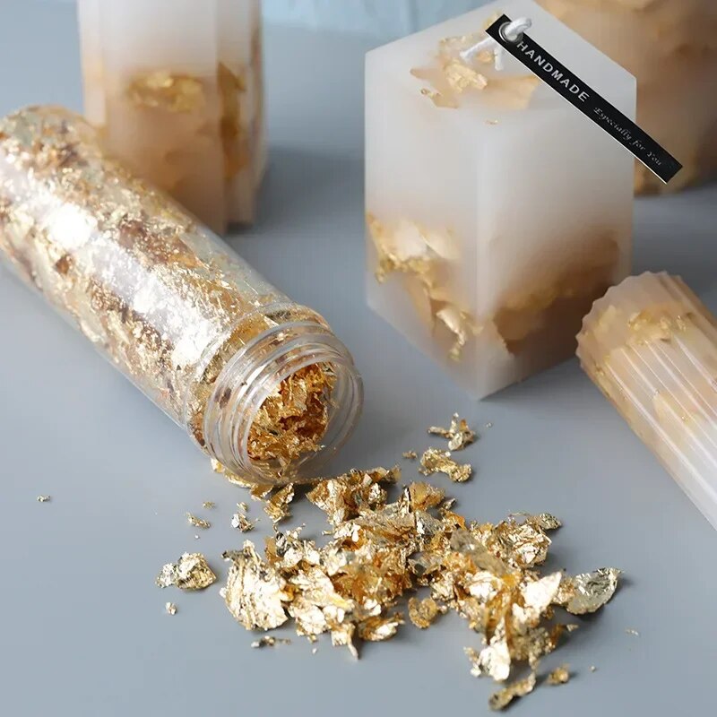 Soy Wax Pillar Blend - 2g/1g Metallic Foil Flakes Gold Foil