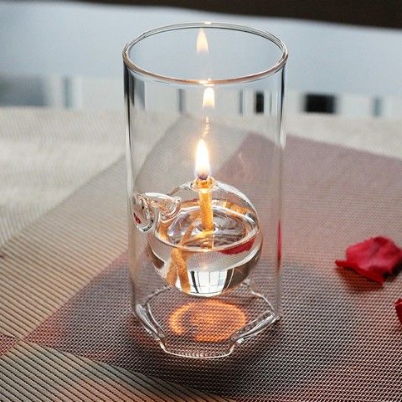 Candle Making Glass - Romantic Glass Oil Lamp Transparent Windproof